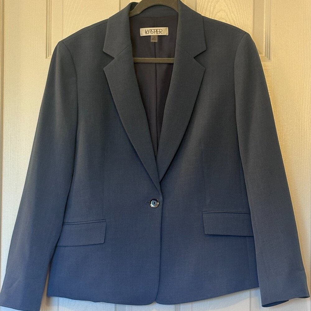 Kasper Slate Blue Blazer Size 14